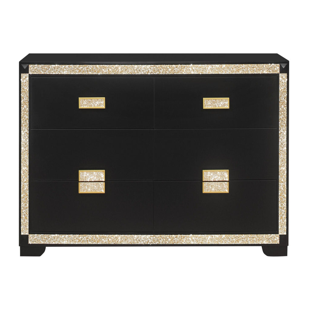 Lively Dresser With Glitter Detail - Black