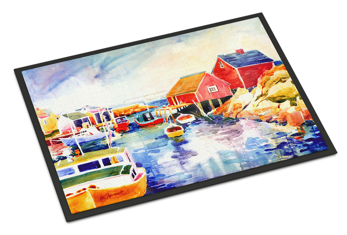 Boats at Harbour with a view Doormat Indoor Outdoor 24H X 36W Front Door Mat Rugs for Entryway, Non Slip Washable Low Pile,