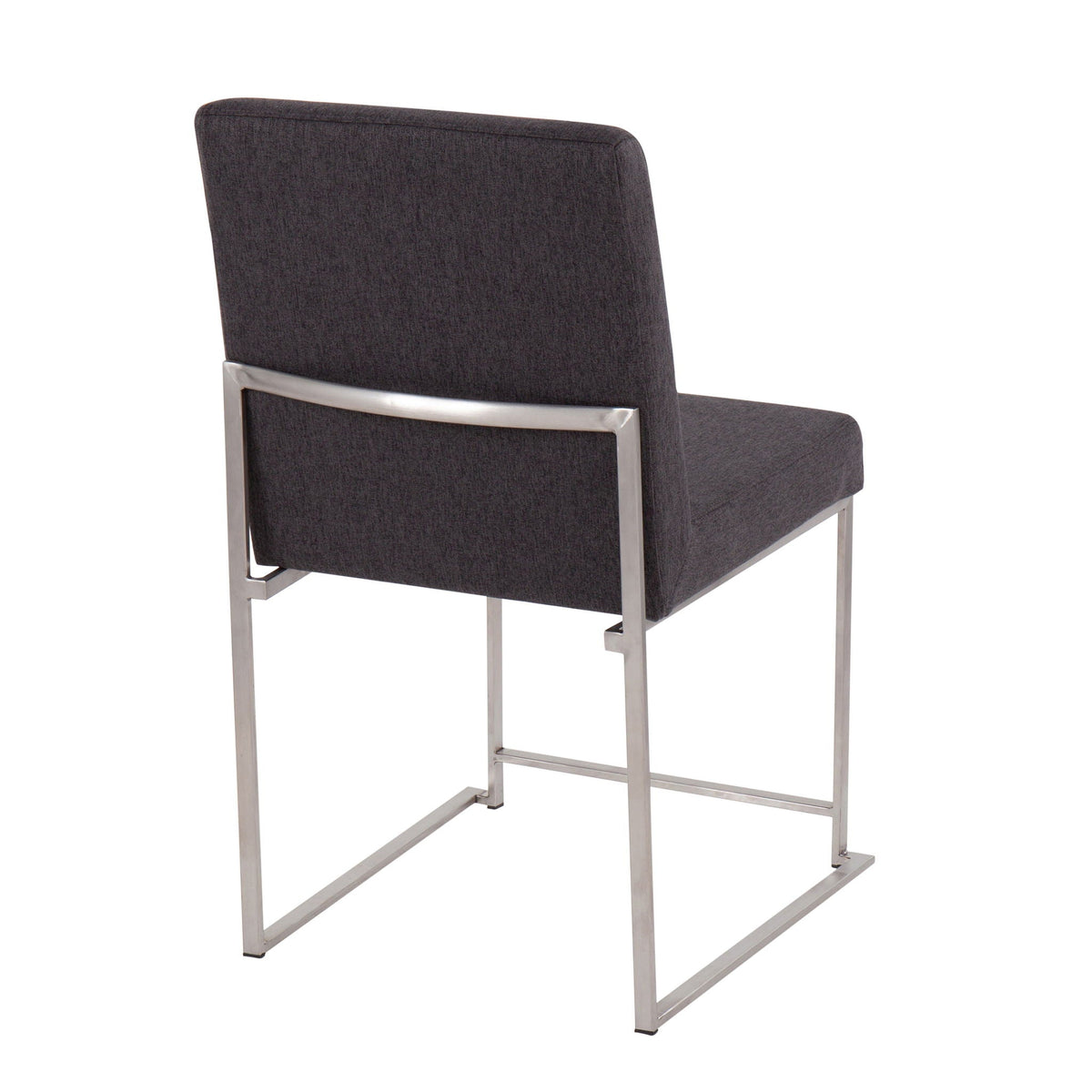 Contemporary High Back Dining Chair Set of 2 with Padded Upholstery - Dark Gray or Beige
