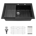 Quartz Kitchen Sink with Durable Design - Black or White