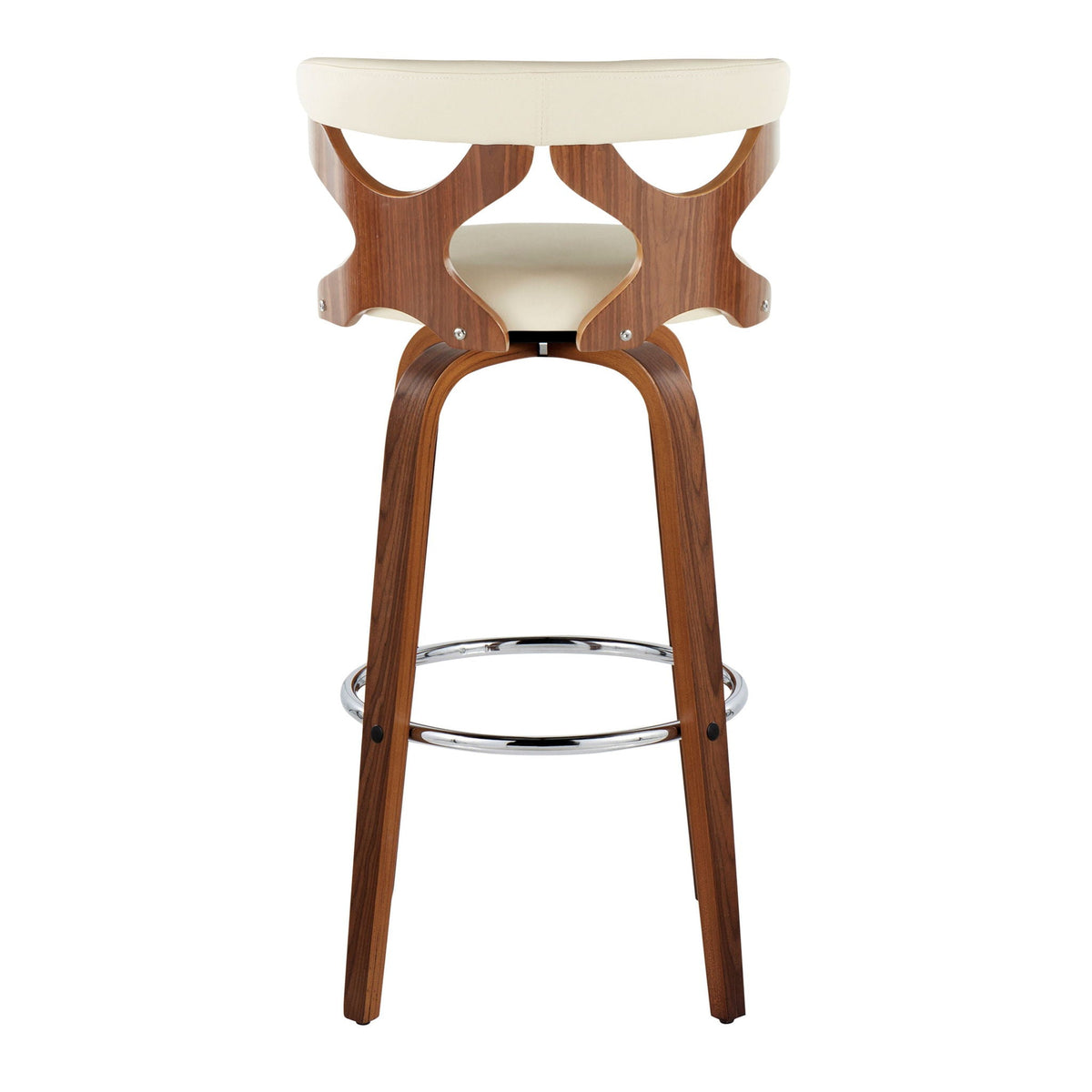 Mid Century Modern Swivel Barstool Set with Padded Upholstery - Multiple Colors