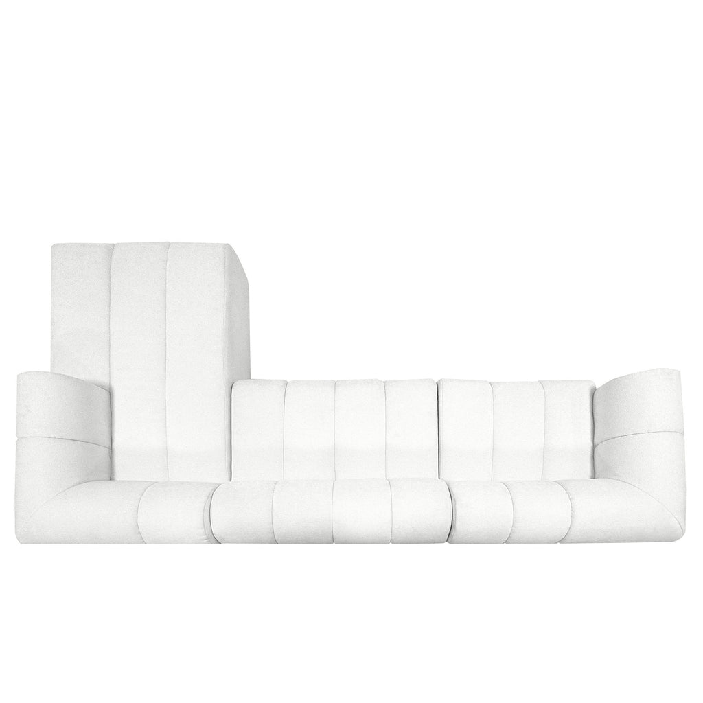 Modern L-Shaped Sectional Sofa with Chaise Lounge - Beige