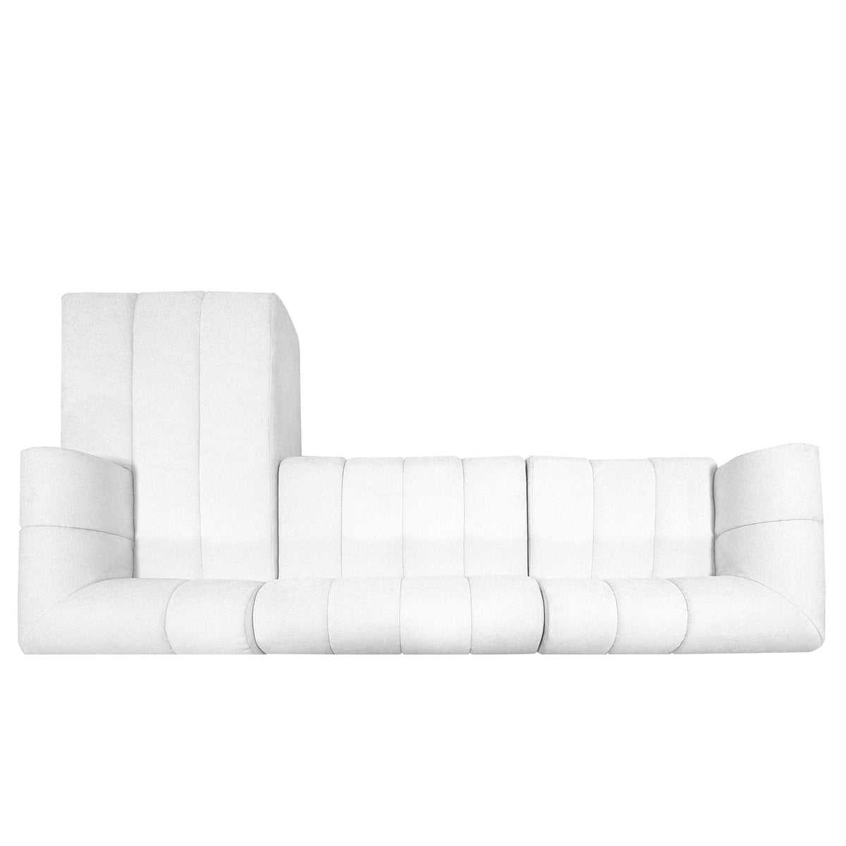 Modern L-Shaped Sectional Sofa with Chaise Lounge - Beige