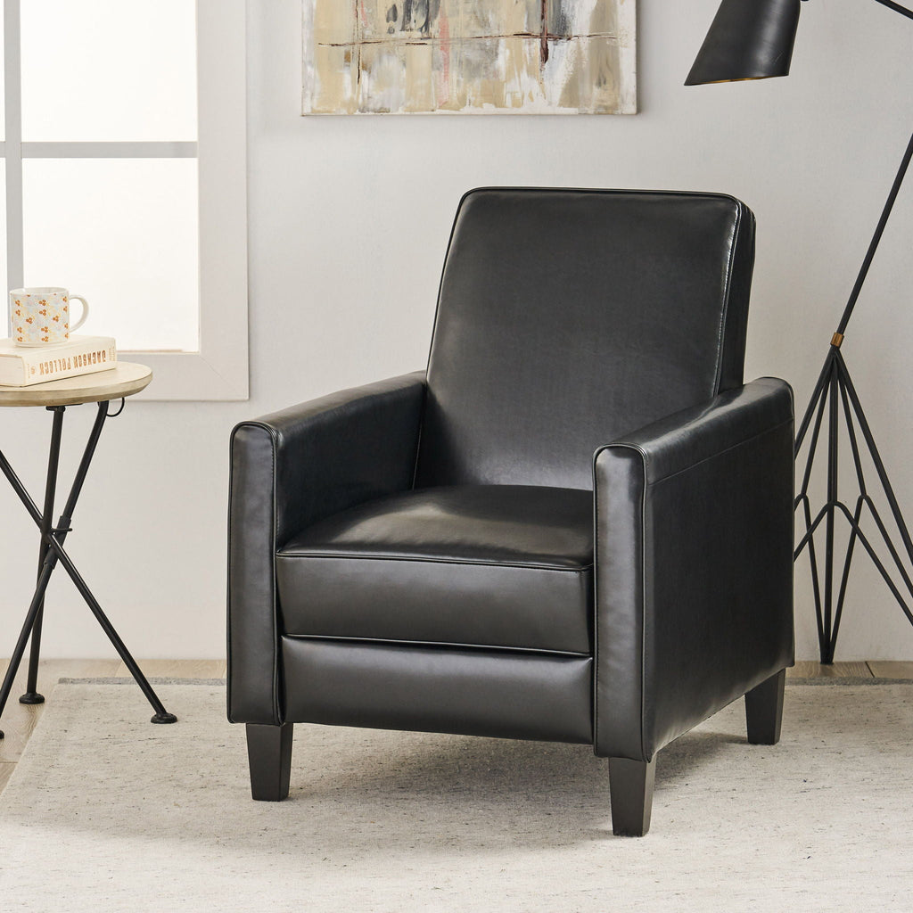 Upholstered Push Back Recliner Chair with Adjustable Recline - Multiple Colors
