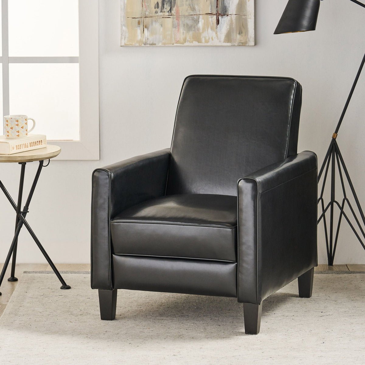 Upholstered Push Back Recliner Chair with Adjustable Recline - Multiple Colors