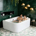 Lagoona 61-Inch 2-Person Acrylic Whirlpool Massage Bathtub With 16 Water Jets And LED Lights (SAK15780)