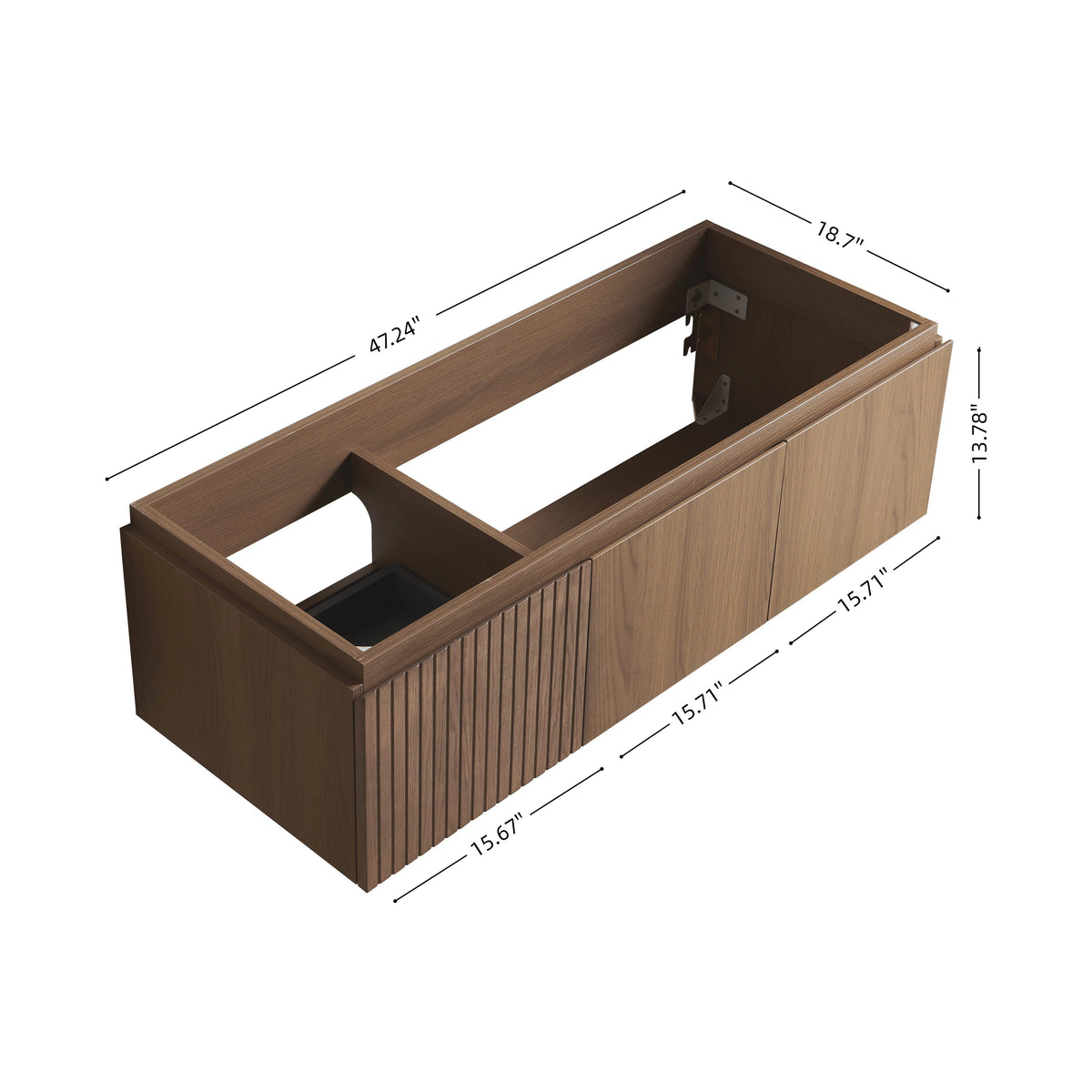 48" Muri Bathroom Vanity with Soft-Close Drawers - Brown Oak or Espresso