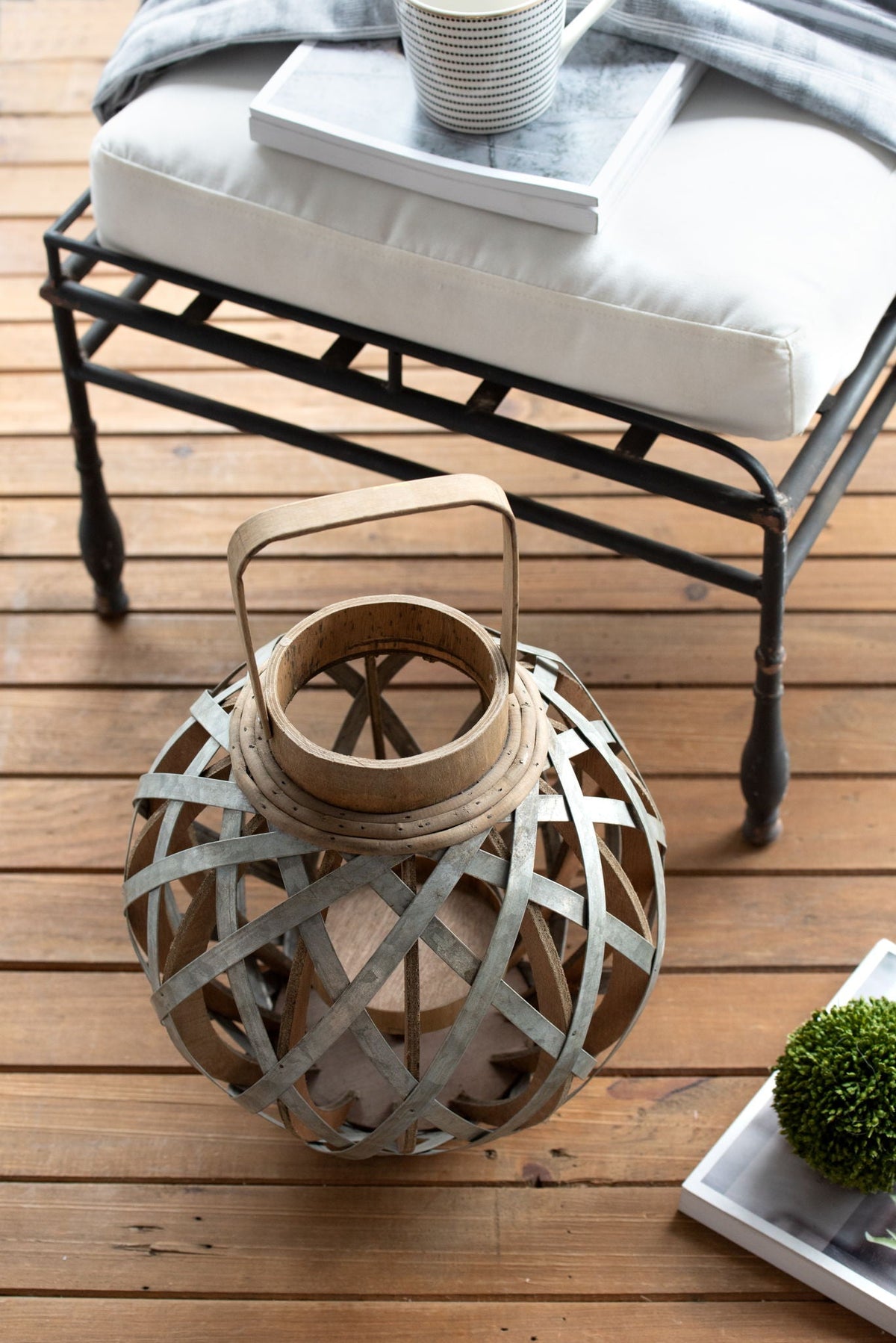 Decorative Lantern With Handle - Silver