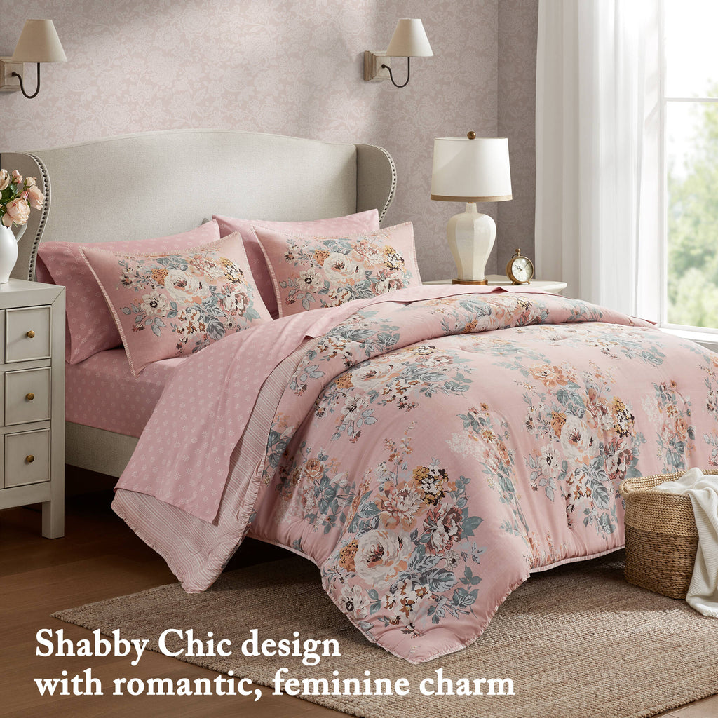 7-Piece Queen Floral Print Bedding Collection