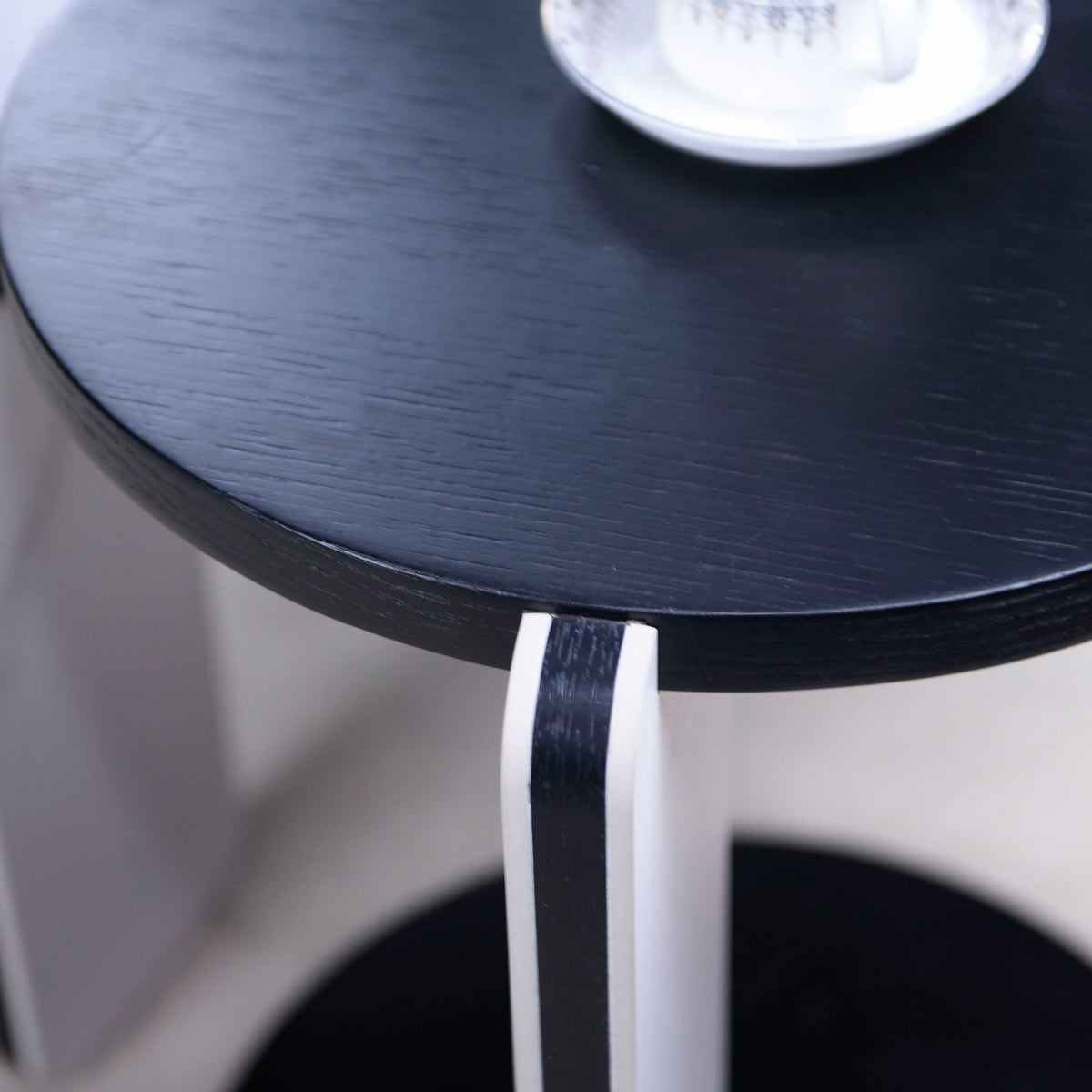 Round Coffee & End Table Set - Black