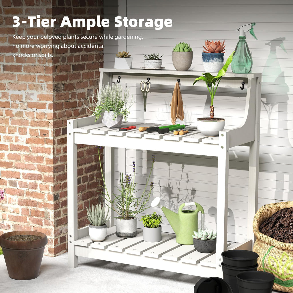 HDPE Potting Bench with Storage - Multiple Colors