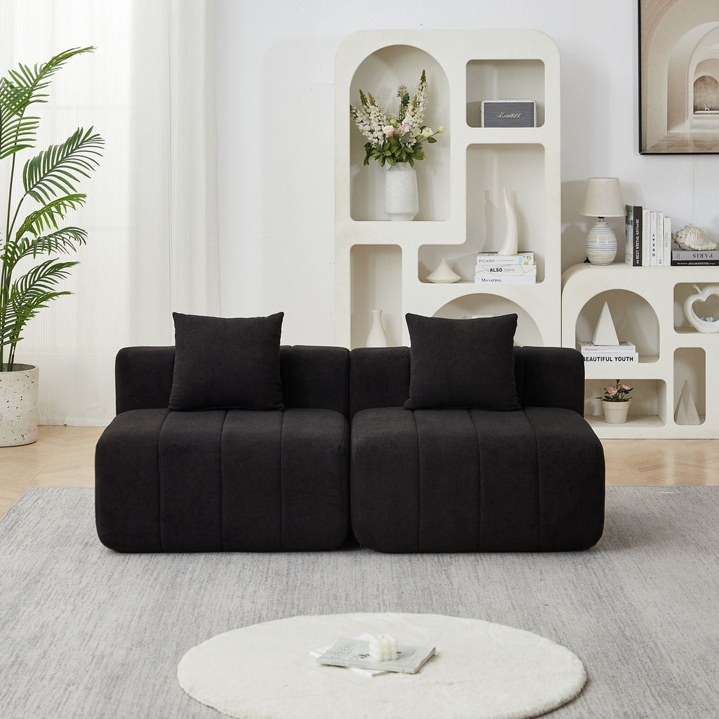Modular Sectional Sofa with 2 Pillows – Symmetrical Design