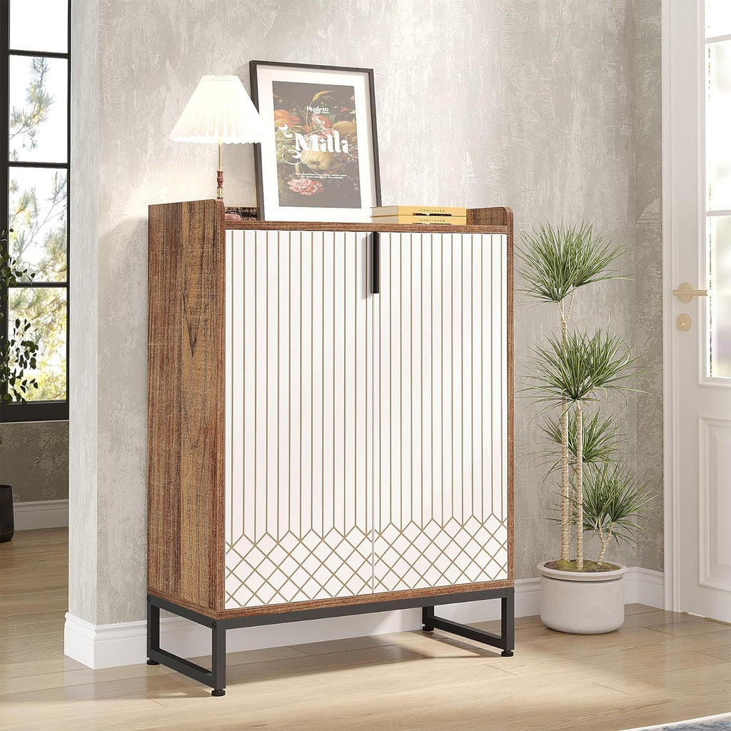 5 Tier Shoe Cabinet with Doors - Compact Storage Organizer