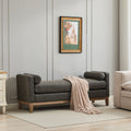 65.5"W Upholstered End of Bed Bench with Weathered Finish