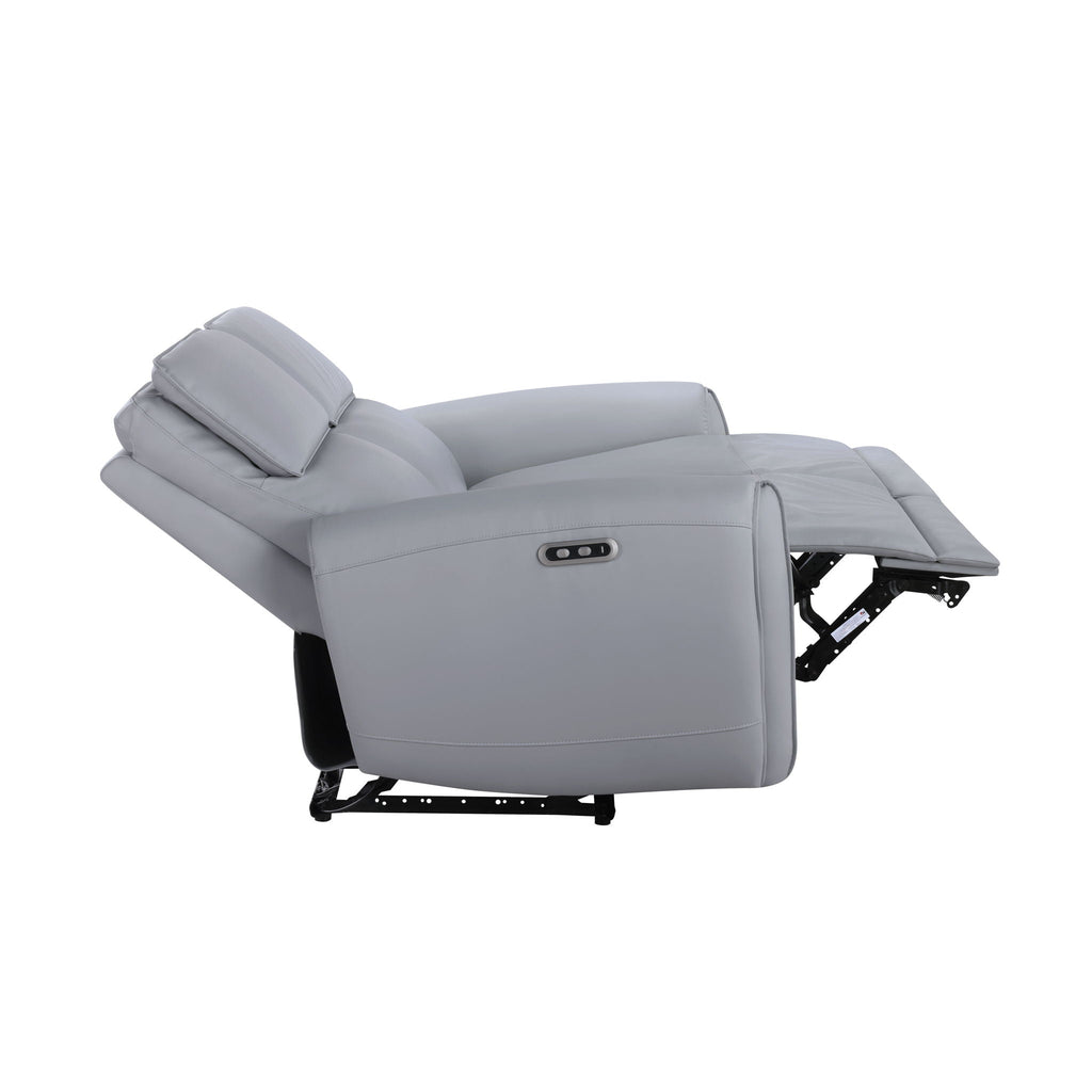 Power Motion Reclining Sofa with USB Port - Gray Faux Leather