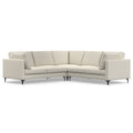 Mid Century Corner Sectional Sofa with Feather Cushions - Beige or Dark Gray