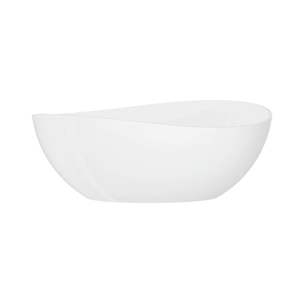 63-Inch Freestanding Glossy White Stone Resin Bathtub With Overflow And Drain (SAK42613)