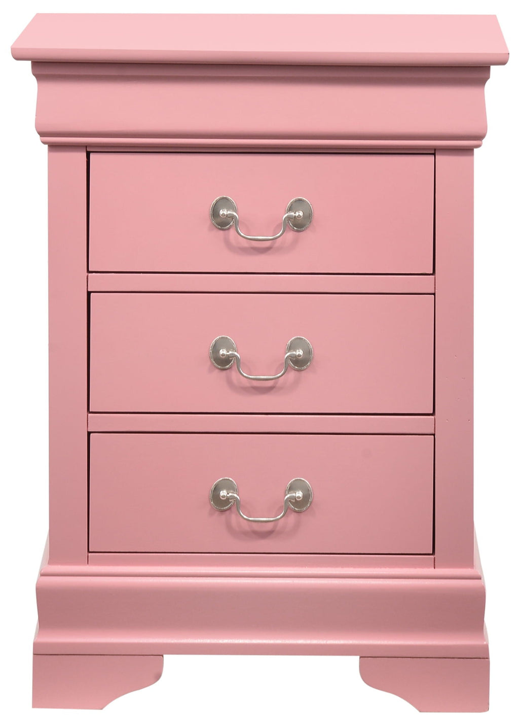 Louis Phillipe Wood Nightstand with Storage Drawers - Multiple Colors