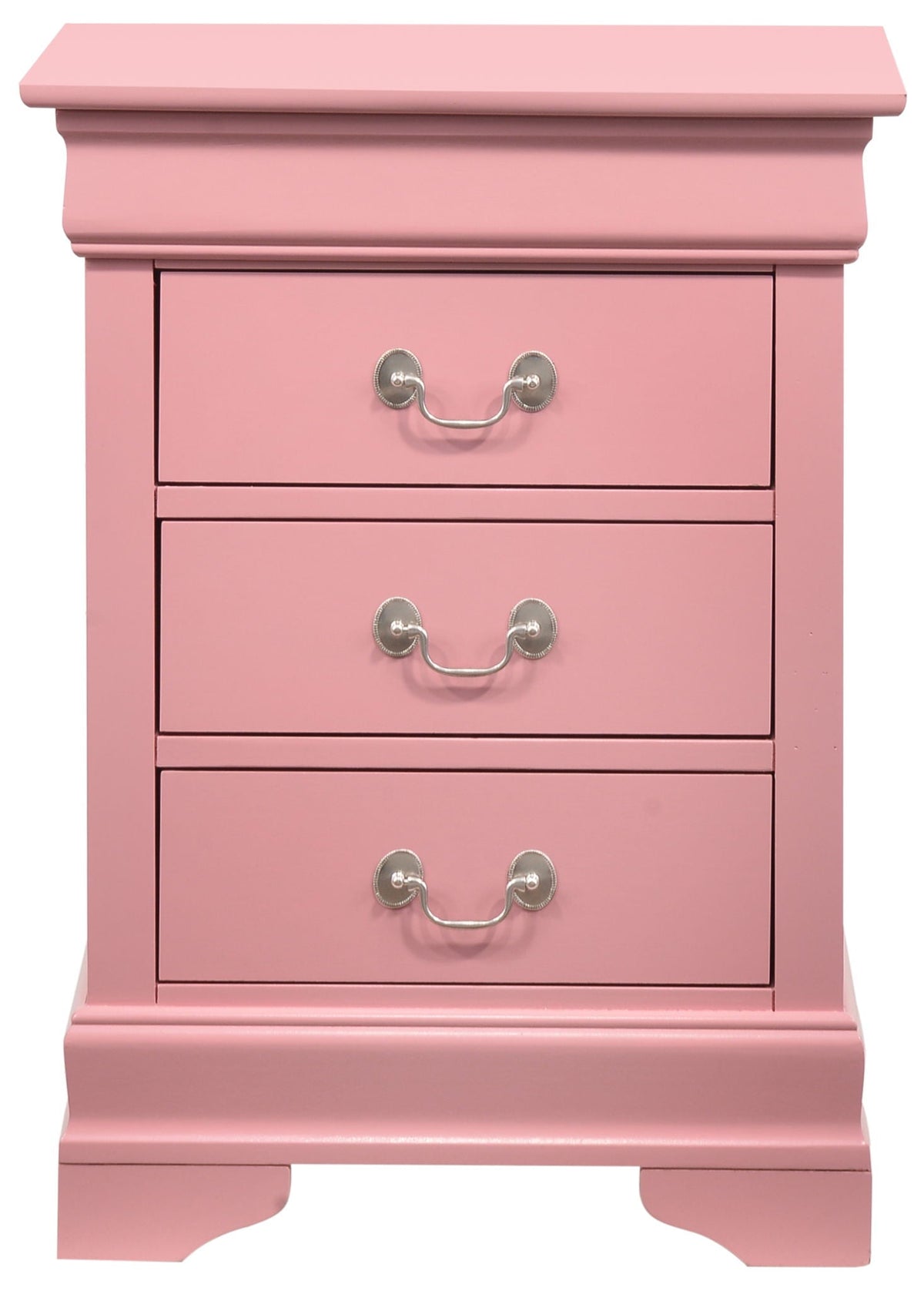 Louis Phillipe Wood Nightstand with Storage Drawers - Multiple Colors