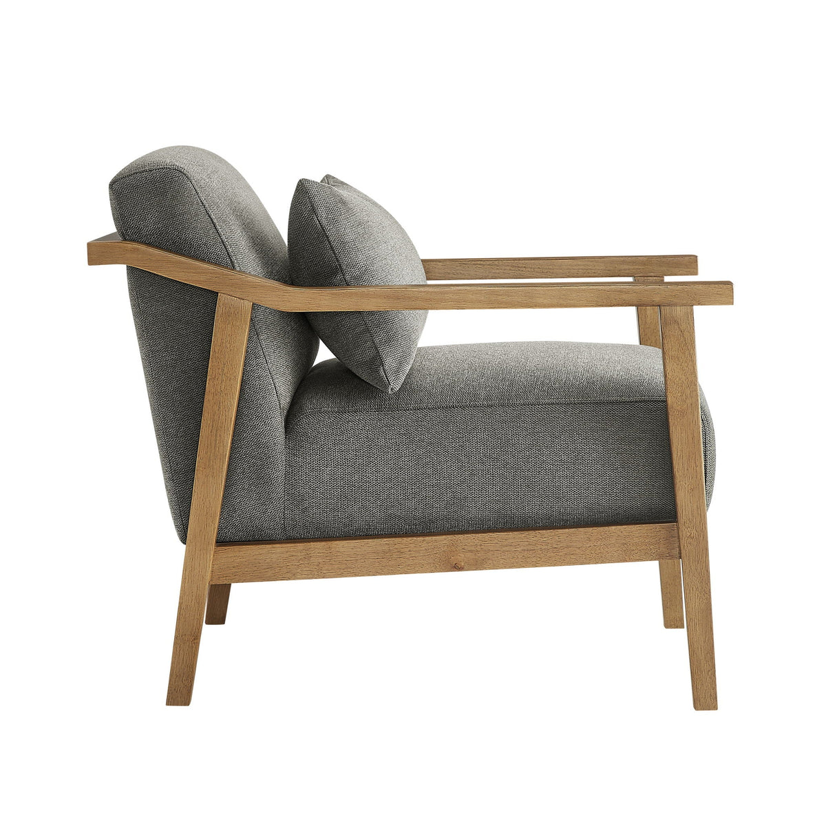 Arm Accent Chair with Lumbar Pillow - White or Dark Gray