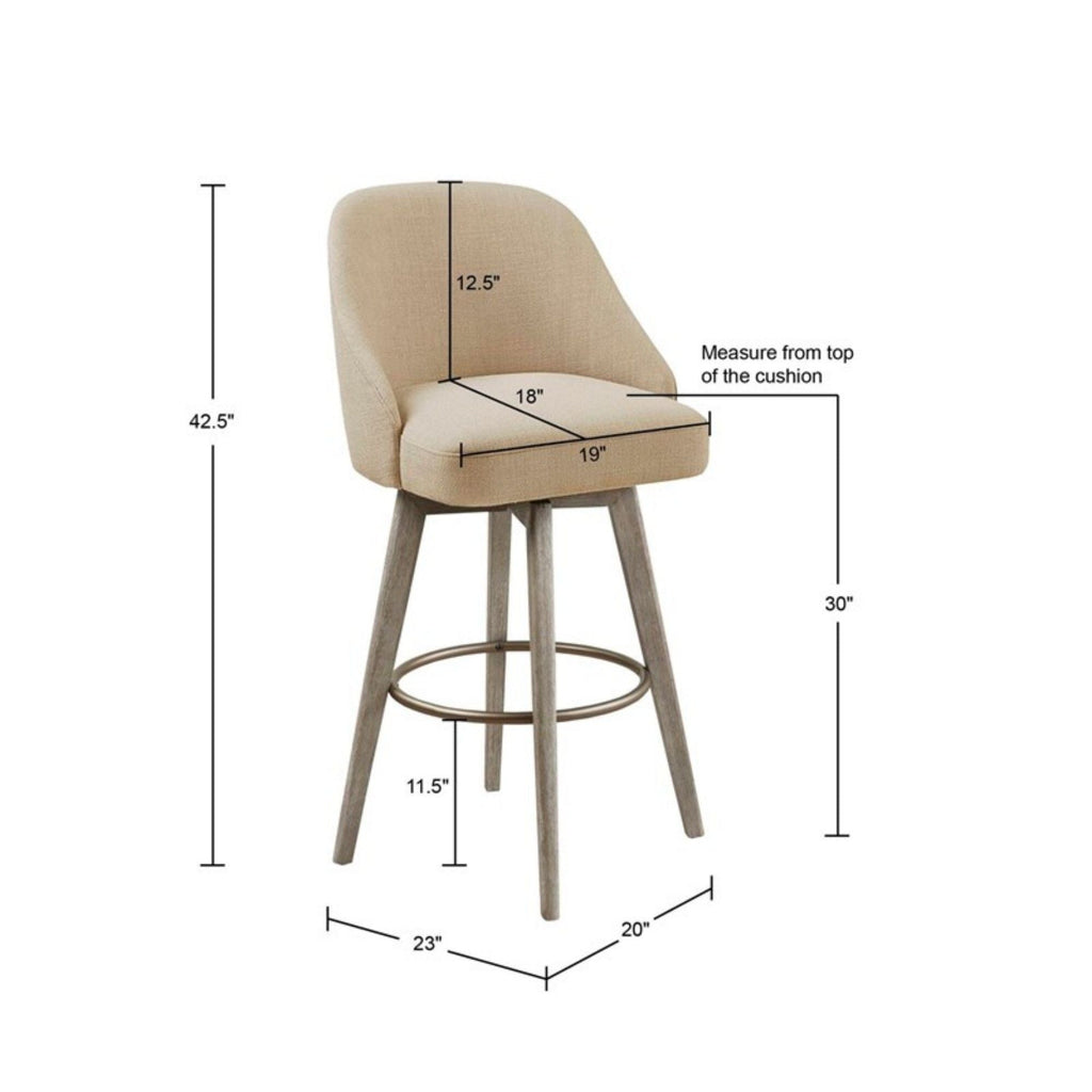 Bar Stool With Swivel Seat with 360-Degree Rotation - Sand