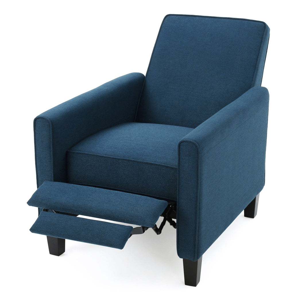Upholstered Push Back Recliner Chair with Adjustable Recline - Multiple Colors