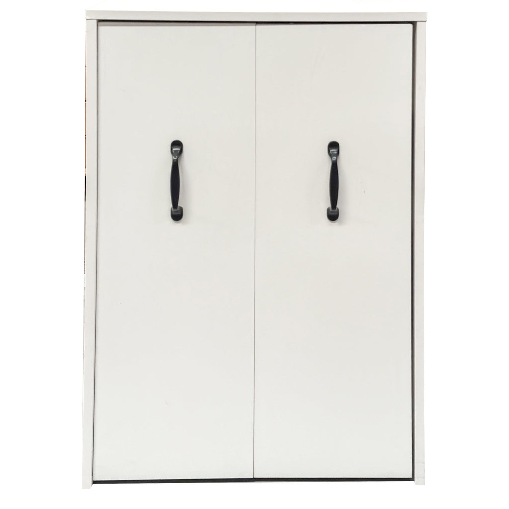 3 Tier Wooden Bookcase with Slide Out Drawer Storage - White
