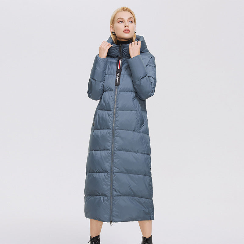 Extra Long Hooded Thermal Windproof Coat