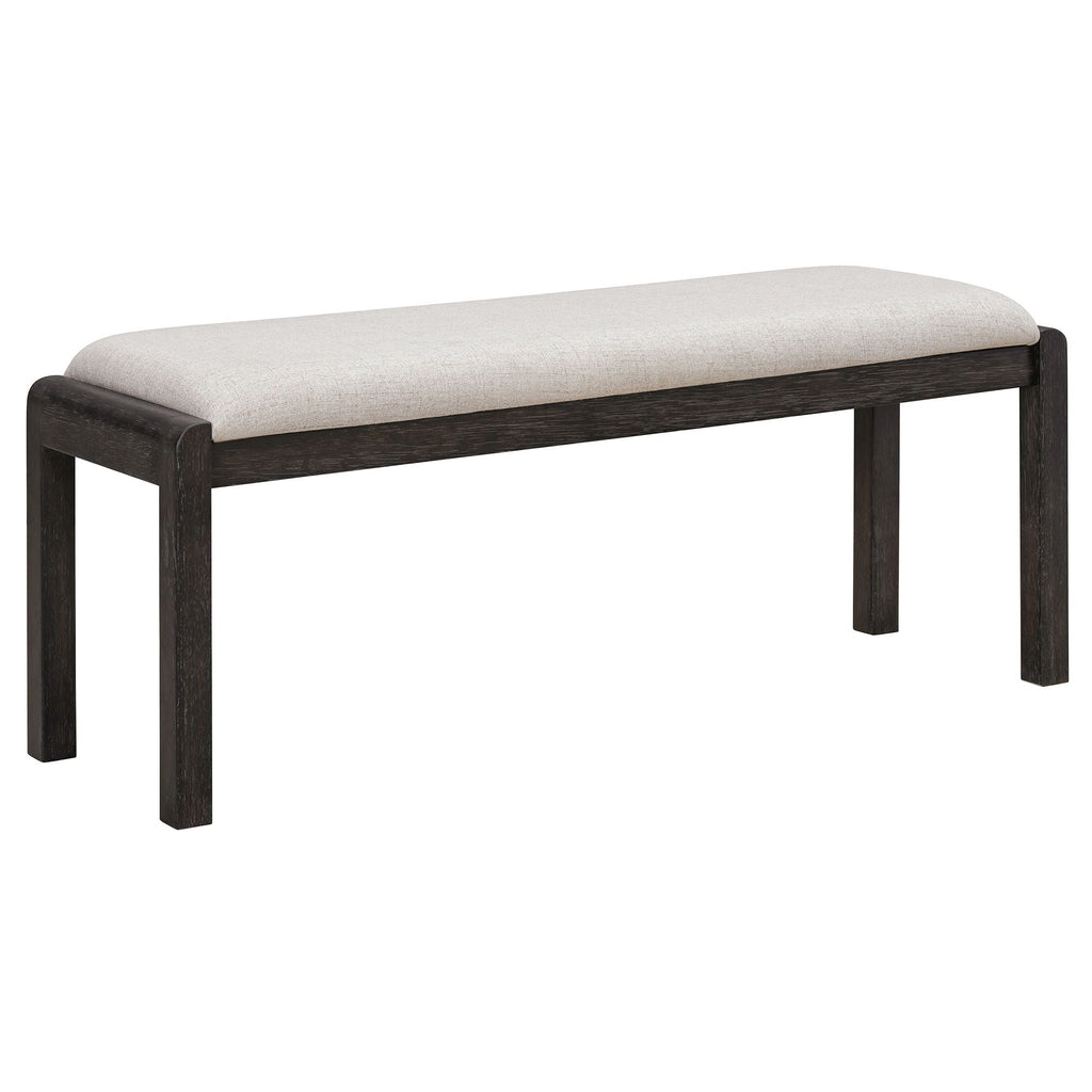 Extendable Dining Table Set with 4 Upholstered Chairs and 1 Bench