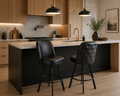 Commercial Grade Swivel Bar Stools with Button-Tufted Back – Set of 2
