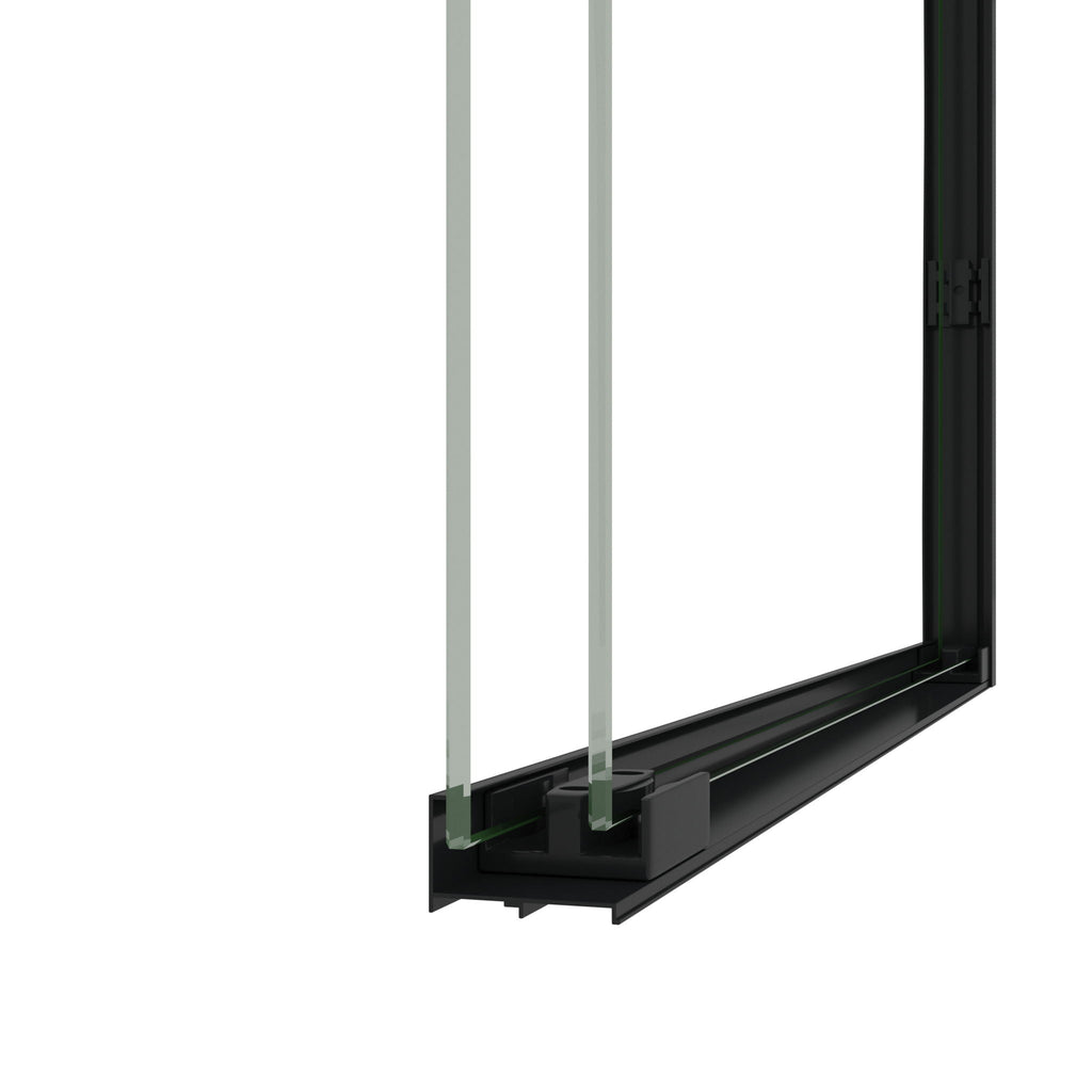 Double Sliding Shower Door with Explosion Proof Film - Black, Gray, or Dark Gray
