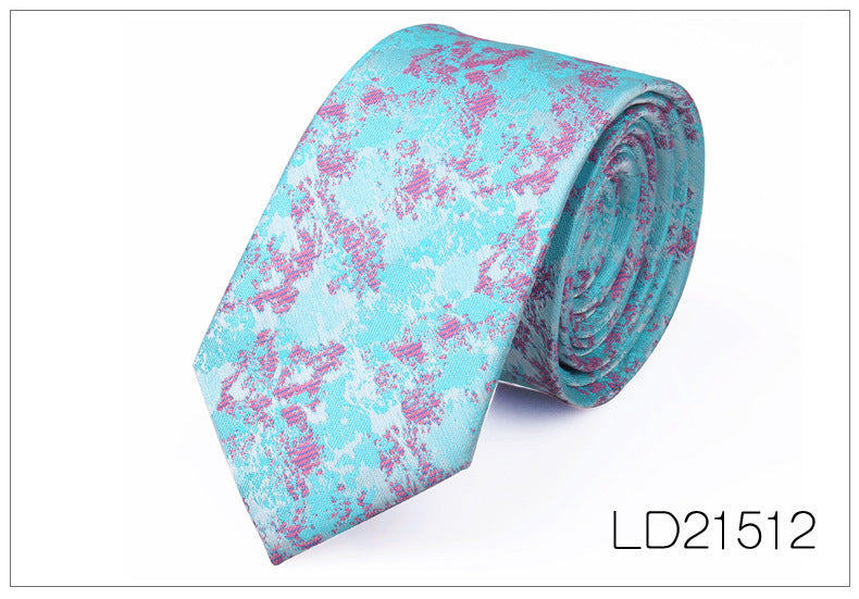 Men's 6cm Flower Graffiti Yarn-dyed Tie