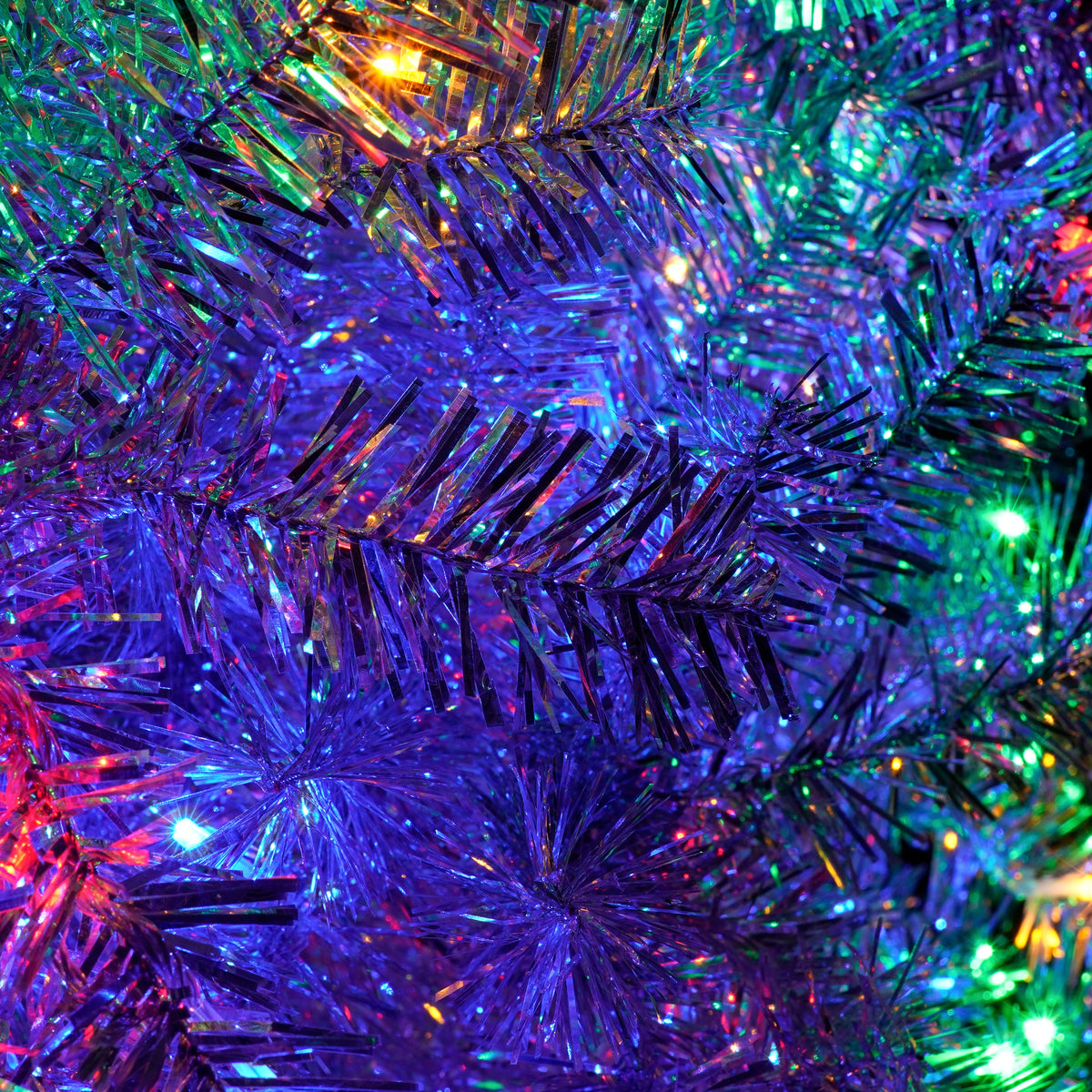 7.4FT Pre-Lit Artificial Christmas Tree with 400 LED Lights - Silver