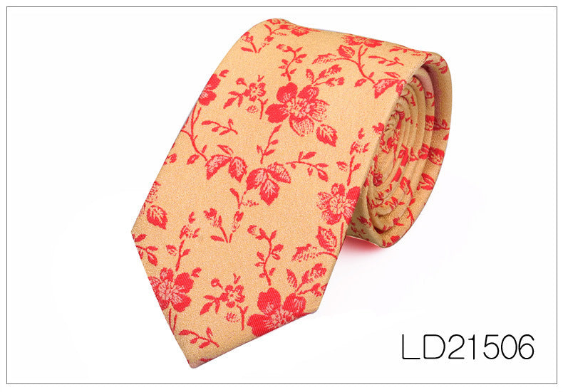 Men's 6cm Flower Graffiti Yarn-dyed Tie