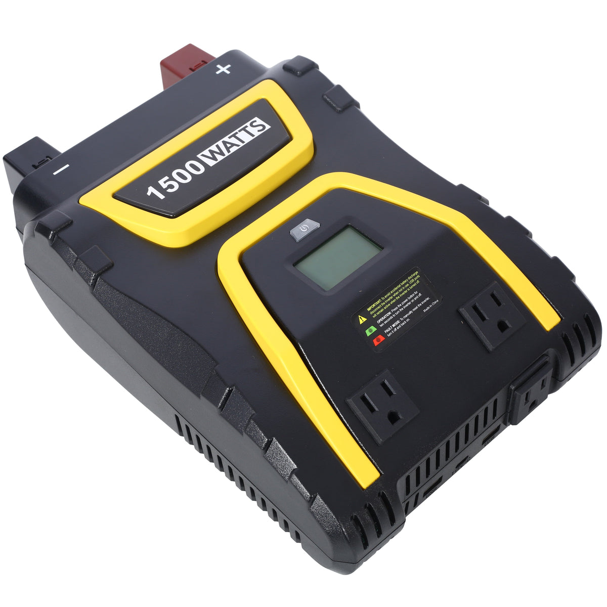 1500 Watt Power Inverter with LCD Display - Portable AC Power Solution - Black
