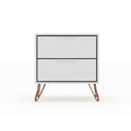White Nightstand with 2 Drawers - Modern Storage Solution