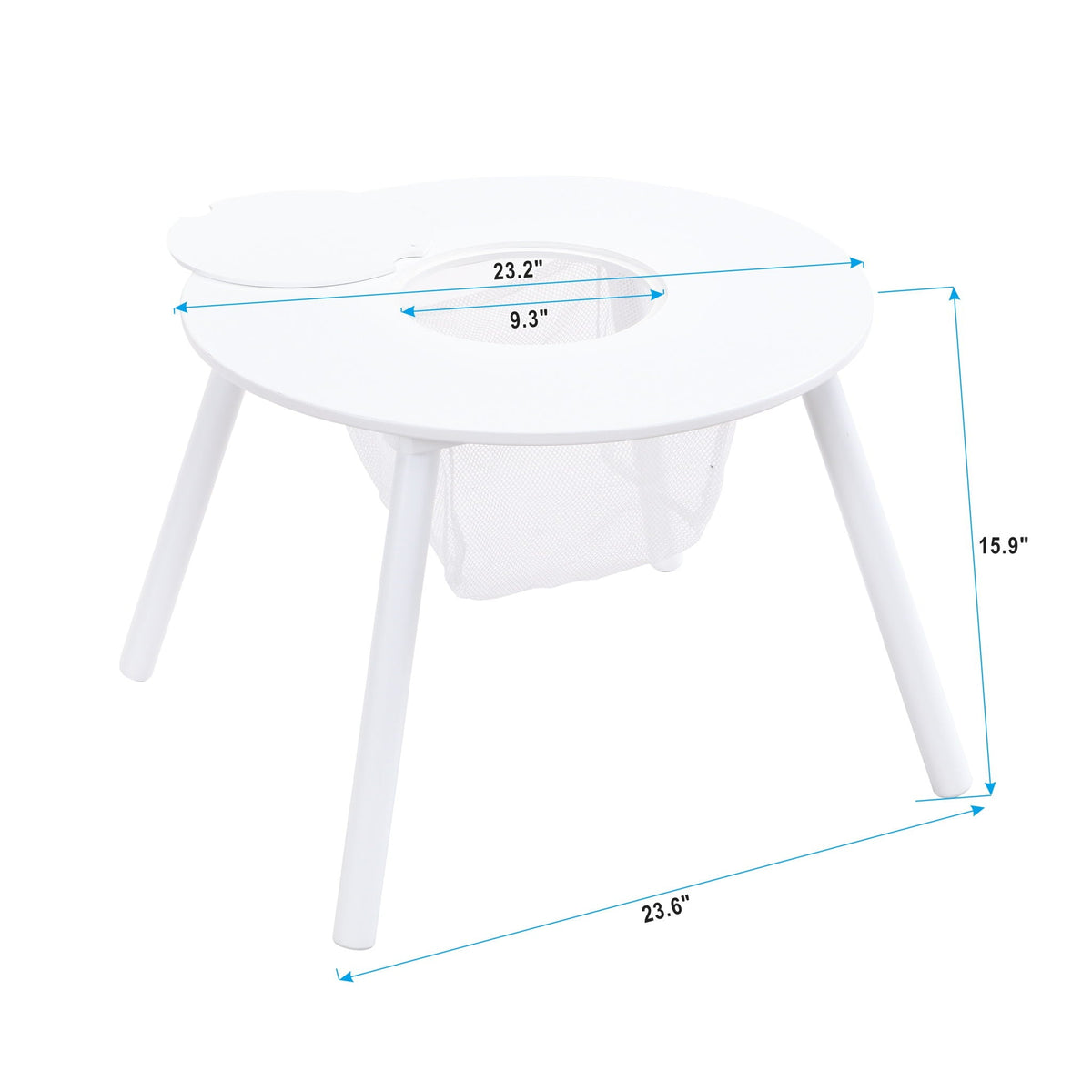 Children's Panel Table With Hidden Storage - White