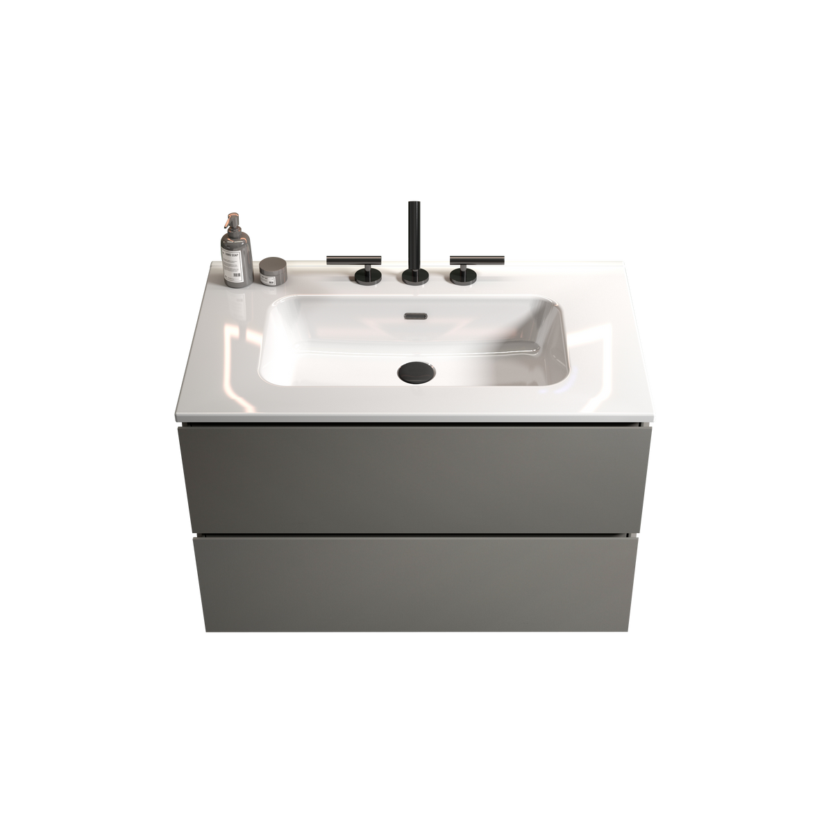 TIA 30" Wall Mount Bathroom Vanity with Soft-Closing Drawers - Space Grey