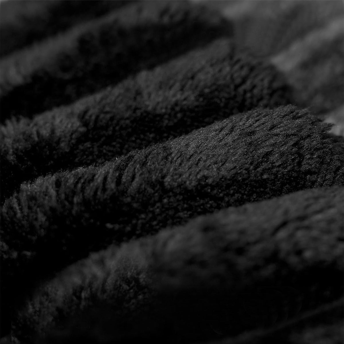 Black Corduroy Sofa Ottoman with Plush Finish - Black