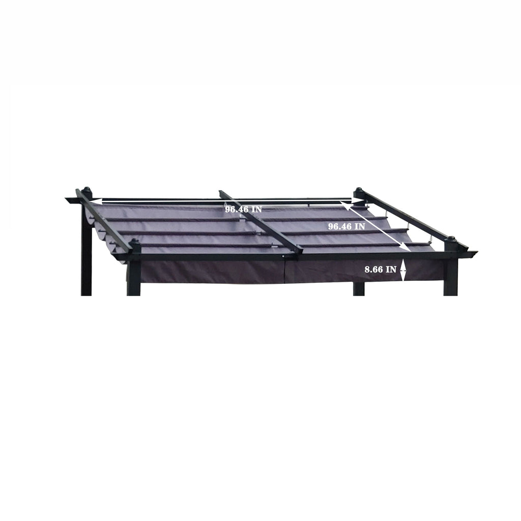 Replacement Canopy Top Cover Fabric for Retractable Pergola - Beige or Dark Gray