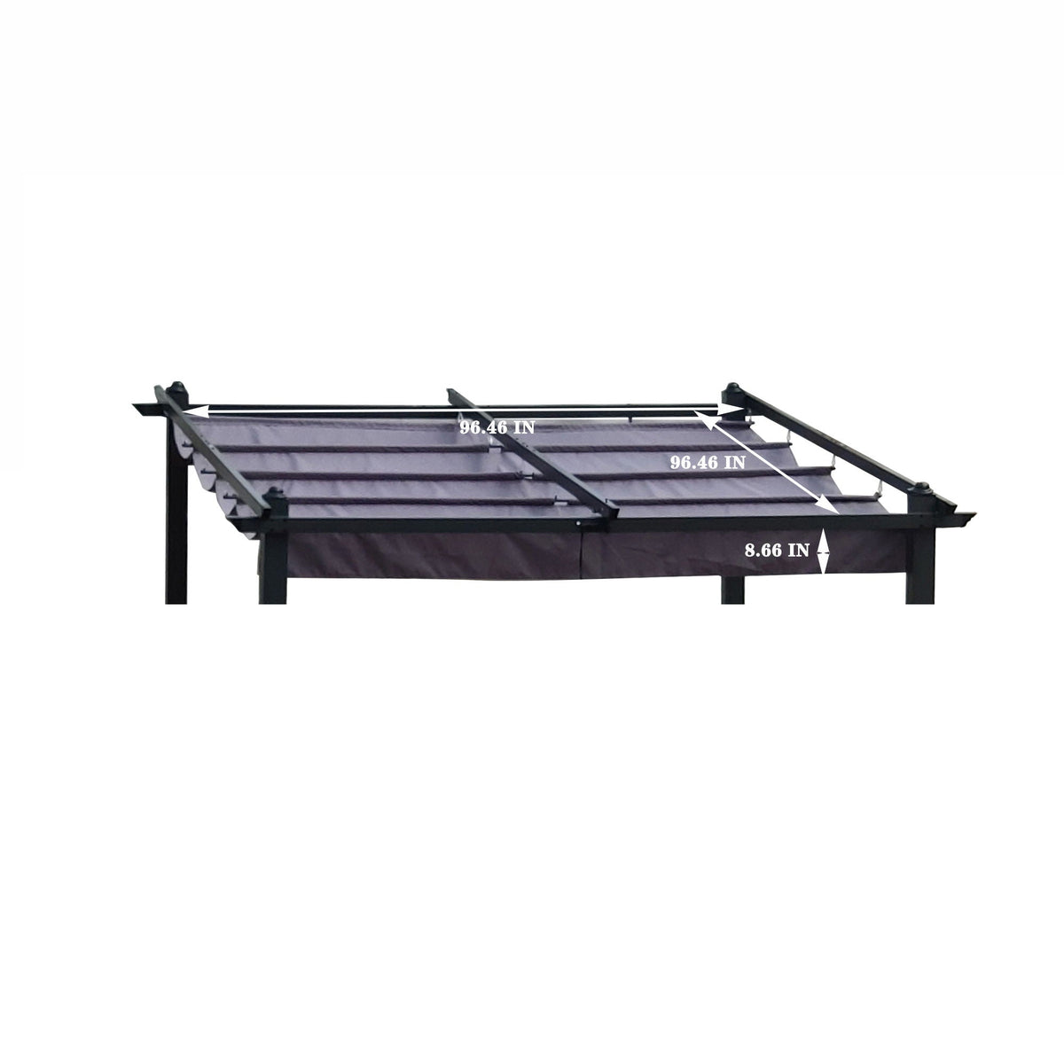 Replacement Canopy Top Cover Fabric for Retractable Pergola - Beige or Dark Gray