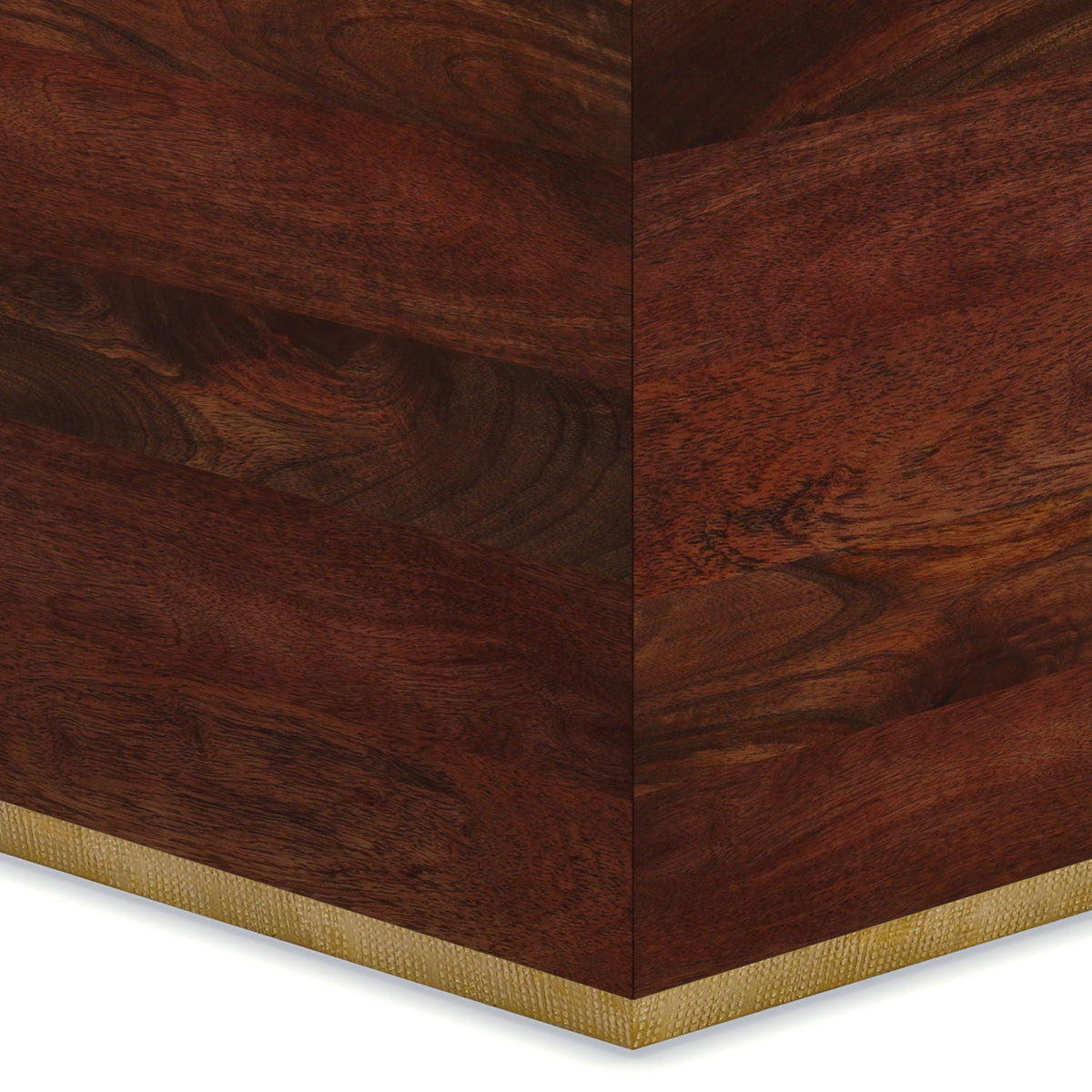 Handcrafted Square Coffee Table with Brass Trim - Multiple Finishes