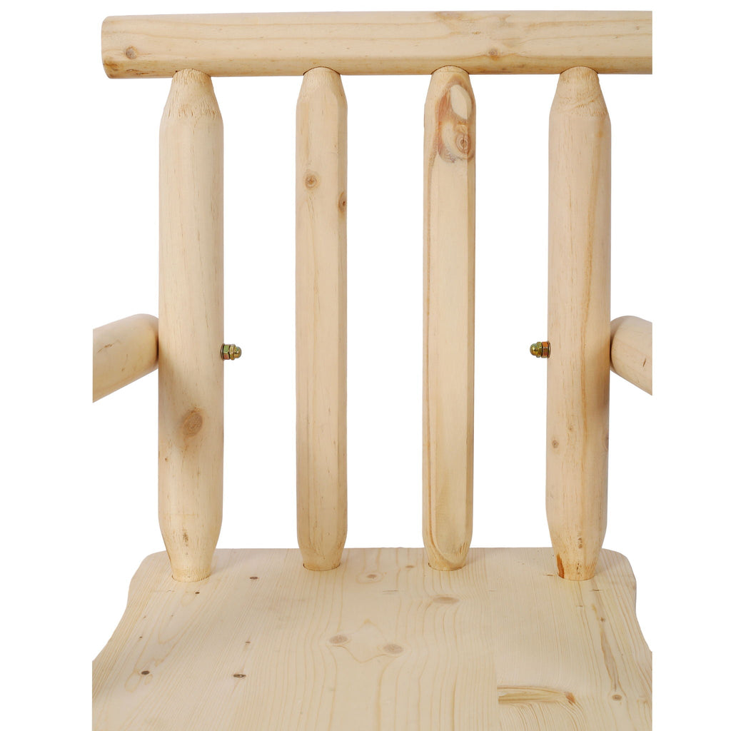 Rustic Bar Stool with Wide Armrest and 360° Swivel - Dark Brown or Light Brown