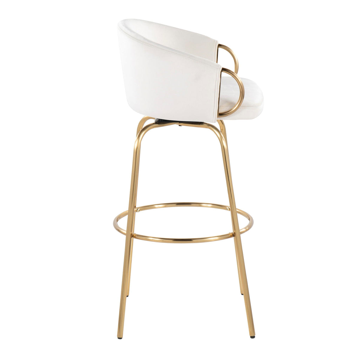 Claire Contemporary Fixed Height Bar Stool Set with Round Footrest - Multiple Colors
