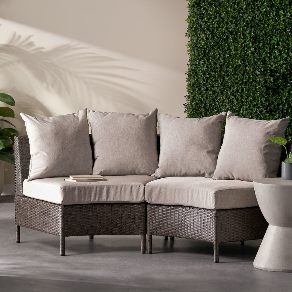 Pt Limon Modern Outdoor Single Sofa with Iron Frame – Pearl Silver or Light Brown
