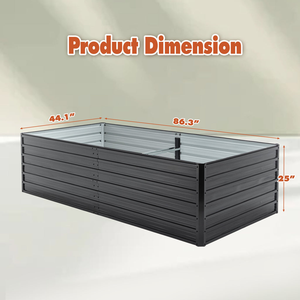Metal Raised Garden Bed Kit with Gloves - Galvanized Steel