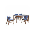5 Piece Dining Room Set with Upholstered Chairs - Blue or Dark Green