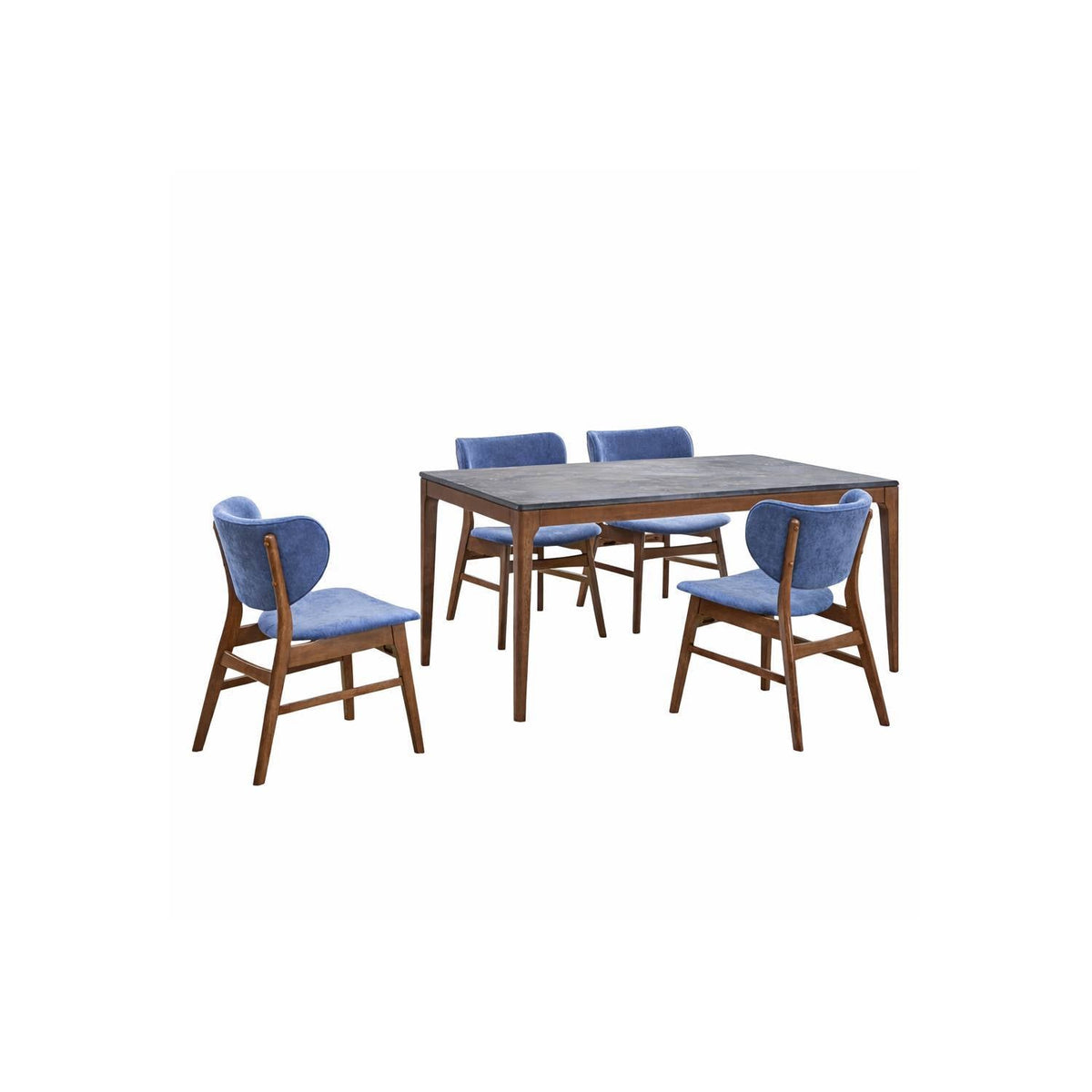 5 Piece Dining Room Set with Upholstered Chairs - Blue or Dark Green