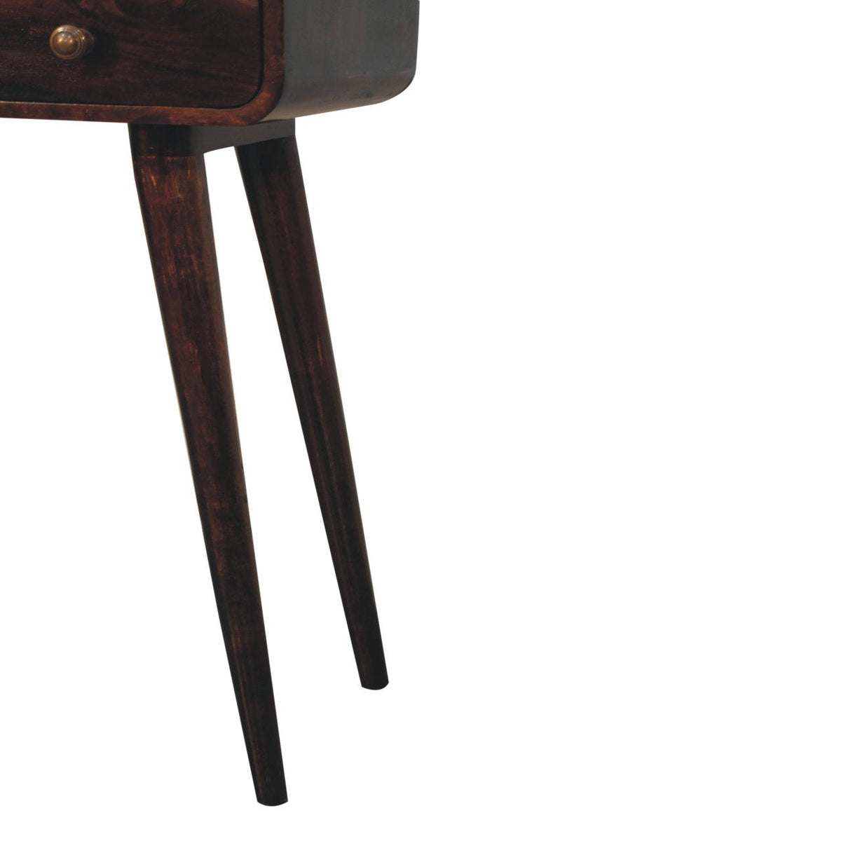 Solid Wood Mini California Console Table with Storage Drawers - Walnut
