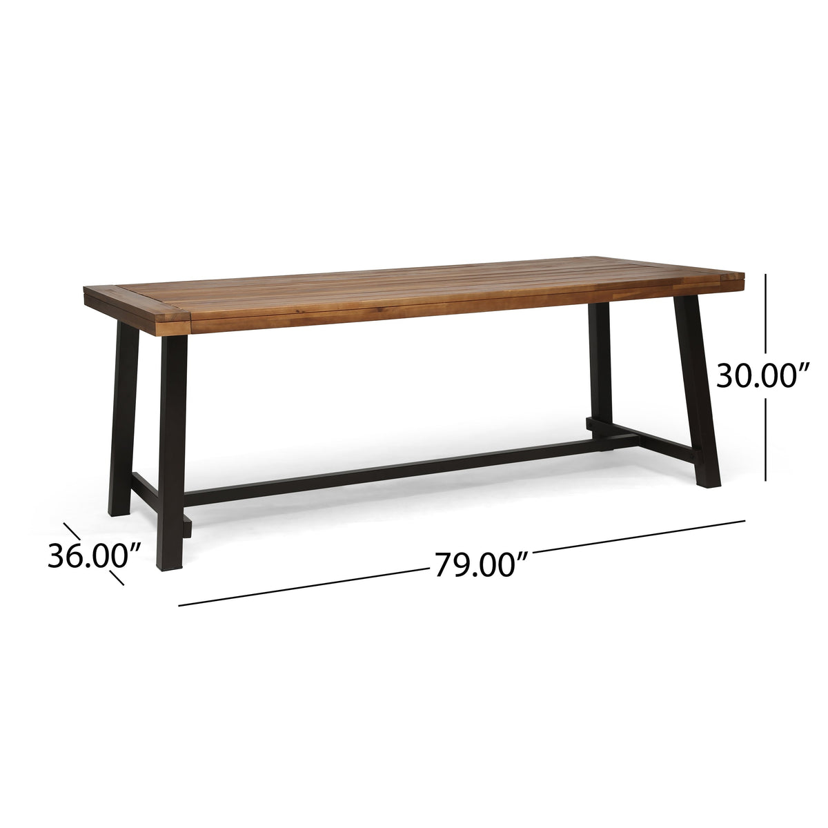 Acacia Wood Outdoor Dining Table with Seating for 8